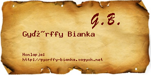 Győrffy Bianka névjegykártya